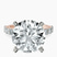 Pre-Designed 10kt Rose Gold Keziah Side Stone Princess Lab Diamond Ring