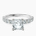 Keziah Side Stone Princess Lab Diamond Engagement Ring in Platinum