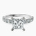 Keziah Side Stone Princess Lab Diamond Engagement Ring in Platinum