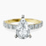 Keziah Side Stone Princess Lab Diamond Engagement Ring in 14kt Yellow Gold