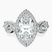 Prestigia Criss Cross Halo Lab Diamond Engagement Ring in Platinum