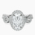 Prestigia Criss Cross Halo Lab Diamond Engagement Ring in Platinum