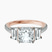 Lavinia Three Stone Trapezoid Lab Diamond Engagement Ring in 10kt Rose Gold