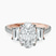 Lavinia Three Stone Trapezoid Lab Diamond Engagement Ring in 10kt Rose Gold