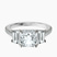 Pre-Designed 18ct White Gold Lavinia Three Stone Trapezoid Lab Diamond Ring