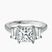 Pre-Designed 10ct White Gold Lavinia Three Stone Trapezoid Lab Diamond Ring