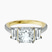 Lavinia Three Stone Trapezoid Lab Diamond Engagement Ring in 14kt Yellow Gold