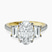 Pre-Designed 18kt Yellow Gold Lavinia Three Stone Trapezoid Lab Diamond Ring