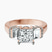 Pre-Designed 18kt Rose Gold Astrid Three Stone Trapezoid Lab Diamond Ring