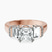 Pre-Designed 14kt Rose Gold Astrid Three Stone Trapezoid Lab Diamond Ring