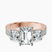 Desdemona Round Three Stone Lab Diamond Engagement Ring in 18kt Rose Gold