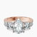 Desdemona Round Three Stone Lab Diamond Engagement Ring in 10kt Rose Gold