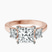 Evelina Round Three Stone Lab Diamond Engagement Ring in 10kt Rose Gold