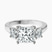 Evelina Round Three Stone Lab Diamond Engagement Ring in Platinum