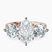 Estella Round Three Stone Lab Diamond Engagement Ring in 10kt Rose Gold