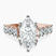 Florence Side Emerald Lab Diamond Engagement Ring in 9ct Rose Gold