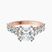 Florence Side Emerald Lab Diamond Engagement Ring in 9ct Rose Gold