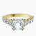 Florence Side Emerald Lab Diamond Engagement Ring in 14kt Yellow Gold