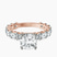 Giselle Side Emerald Lab Diamond Engagement Ring in 10kt Rose Gold
