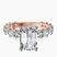 Pre-Designed 18kt Rose Gold Giselle Side Emerald Lab Diamond Ring