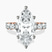 Pre-Designed 18kt Rose Gold Giselle Side Emerald Lab Diamond Ring