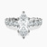 Giselle Side Emerald Lab Diamond Engagement Ring in 10kt White Gold