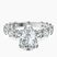 Giselle Side Emerald Lab Diamond Engagement Ring in 10kt White Gold