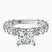 Giselle Side Emerald Lab Diamond Engagement Ring in 10kt White Gold