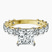 Giselle Side Emerald Lab Diamond Engagement Ring in 14kt Yellow Gold