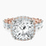 Amaryllis Side Emerald Lab Diamond Engagement Ring in 10kt Rose Gold