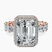 Amaryllis Side Emerald Lab Diamond Engagement Ring in 10kt Rose Gold