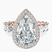 Amaryllis Side Emerald Lab Diamond Engagement Ring in 10kt Rose Gold