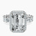 Amaryllis Side Emerald Lab Diamond Engagement Ring in 18kt White Gold