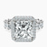 Amaryllis Side Emerald Lab Diamond Engagement Ring in Platinum