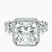 Amaryllis Side Emerald Lab Diamond Engagement Ring in 18ct White Gold
