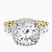 Amaryllis Side Emerald Lab Diamond Engagement Ring in 18kt Yellow Gold