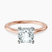 Pre-Designed 10kt Rose Gold Agnes Criss cross Prong Solitaire 1.5mm Lab Diamond Ring