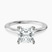 Pre-Designed 10kt White Gold Agnes Criss cross Prong Solitaire 1.5mm Lab Diamond Ring
