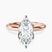 Blooming Petal Secret Halo Lab Diamond Engagement Ring in 9ct Rose Gold
