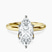Blooming Petal Secret Halo Lab Diamond Engagement Ring in 14ct Yellow Gold