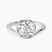 10kt White Gold Bezel Crest Solitaire Lab Diamond Ring