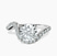 Aria Crest Half Pave Lab Diamond Engagement Ring in Platinum