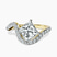 Aria Crest Half Pave Lab Diamond Engagement Ring in 14ct Yellow Gold