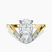 Pre-Designed 18kt Yellow Gold Curved Crest Lab Diamond Ring