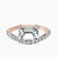 Half Pave Crest Lab Diamond Engagement Ring in 14kt Rose Gold