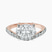 Half Pave Crest Lab Diamond Engagement Ring in 14kt Rose Gold