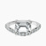 Half Pave Crest Lab Diamond Engagement Ring in 18kt White Gold