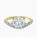 Half Pave Crest Lab Diamond Engagement Ring in 9ct Yellow Gold