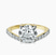 10kt Yellow Gold Half Pave Crest Lab Diamond Ring