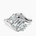Three Stone Crest Lab Diamond Engagement Ring in Platinum